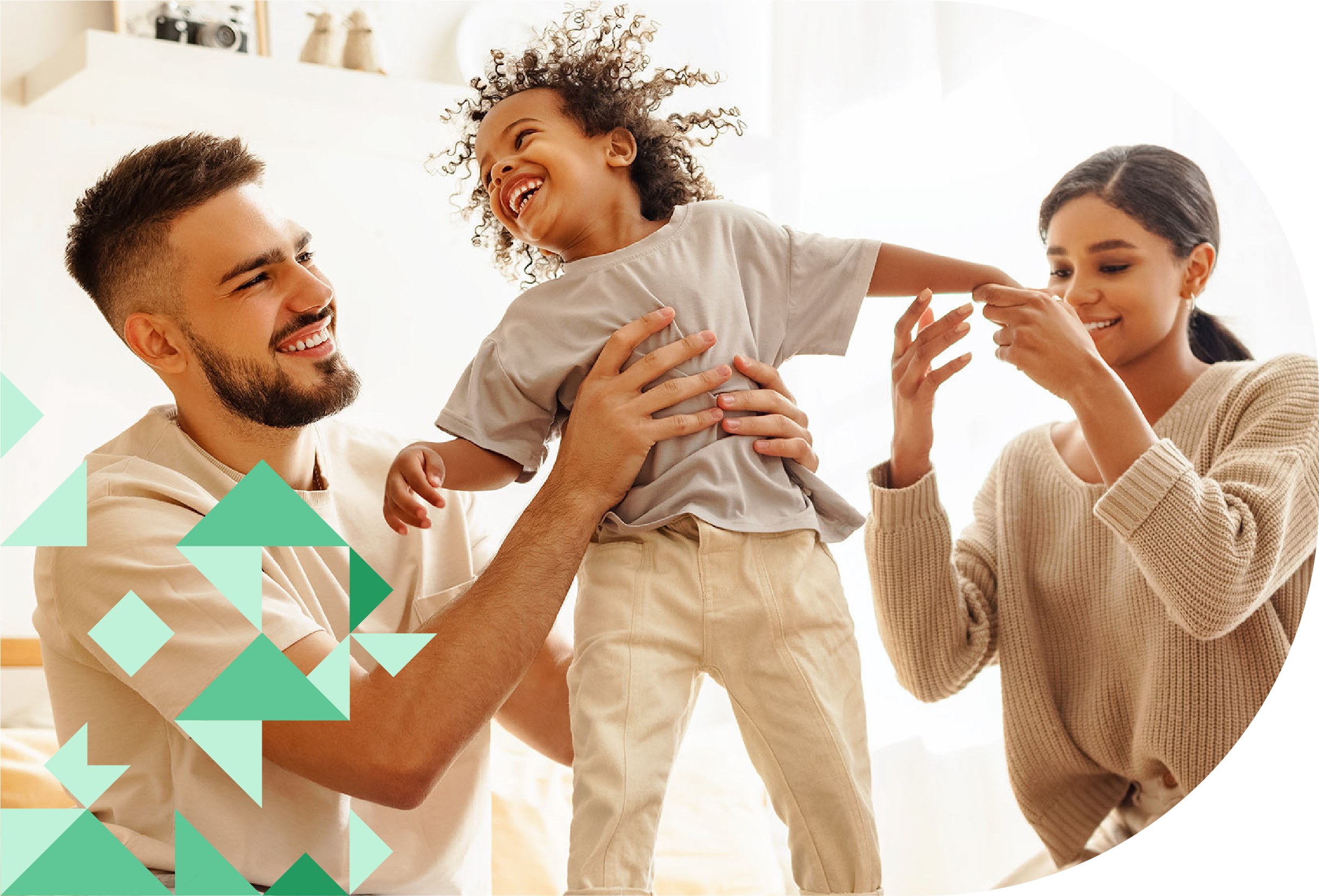 Kid on dads back with mom_with green overlay_family 2
